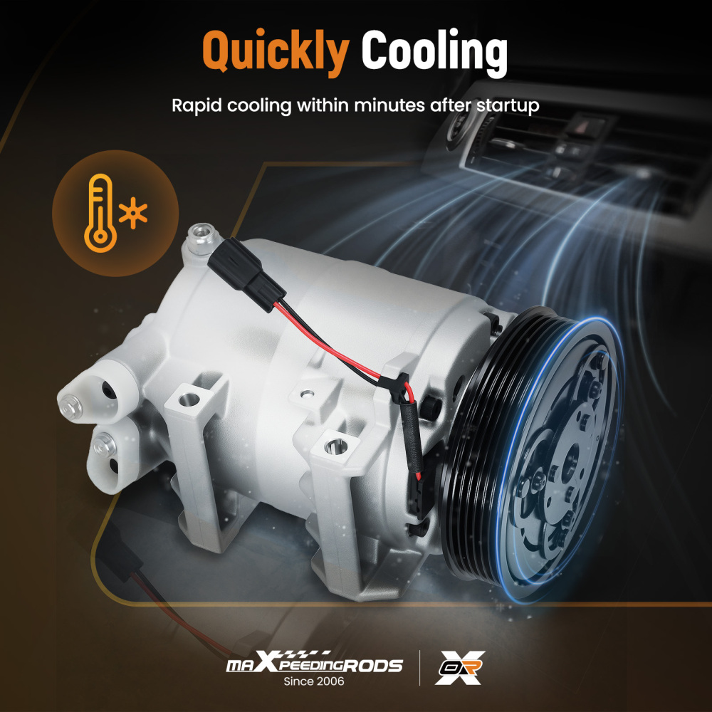 Compatible for AC Compressor w/6-Groove compatible for Nissan Rogue Select 2.5L 14-15 92600JM01B PAG46