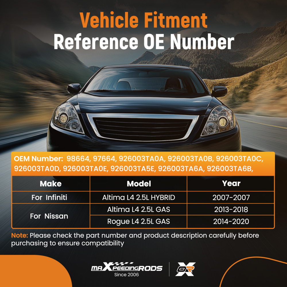 A/C compatible for AC Compressor With Clutch compatible for Nissan Altima L4 2.5L 2013-2018 926003TA0E