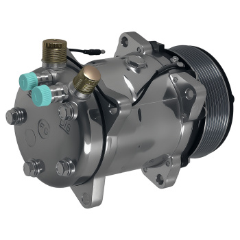 A/C Compressor W/ Clutch For Sanden 508 8-Groove Serpentine Belt Sliver HC5004C