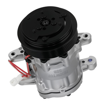 Chrome A/C Compressor with Clutch For Sanden SD7 compatible for Mini 6-Groove Serpentine Belt