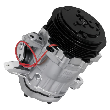 Chrome A/C Compressor with Clutch For Sanden SD7 compatible for Mini 6-Groove Serpentine Belt