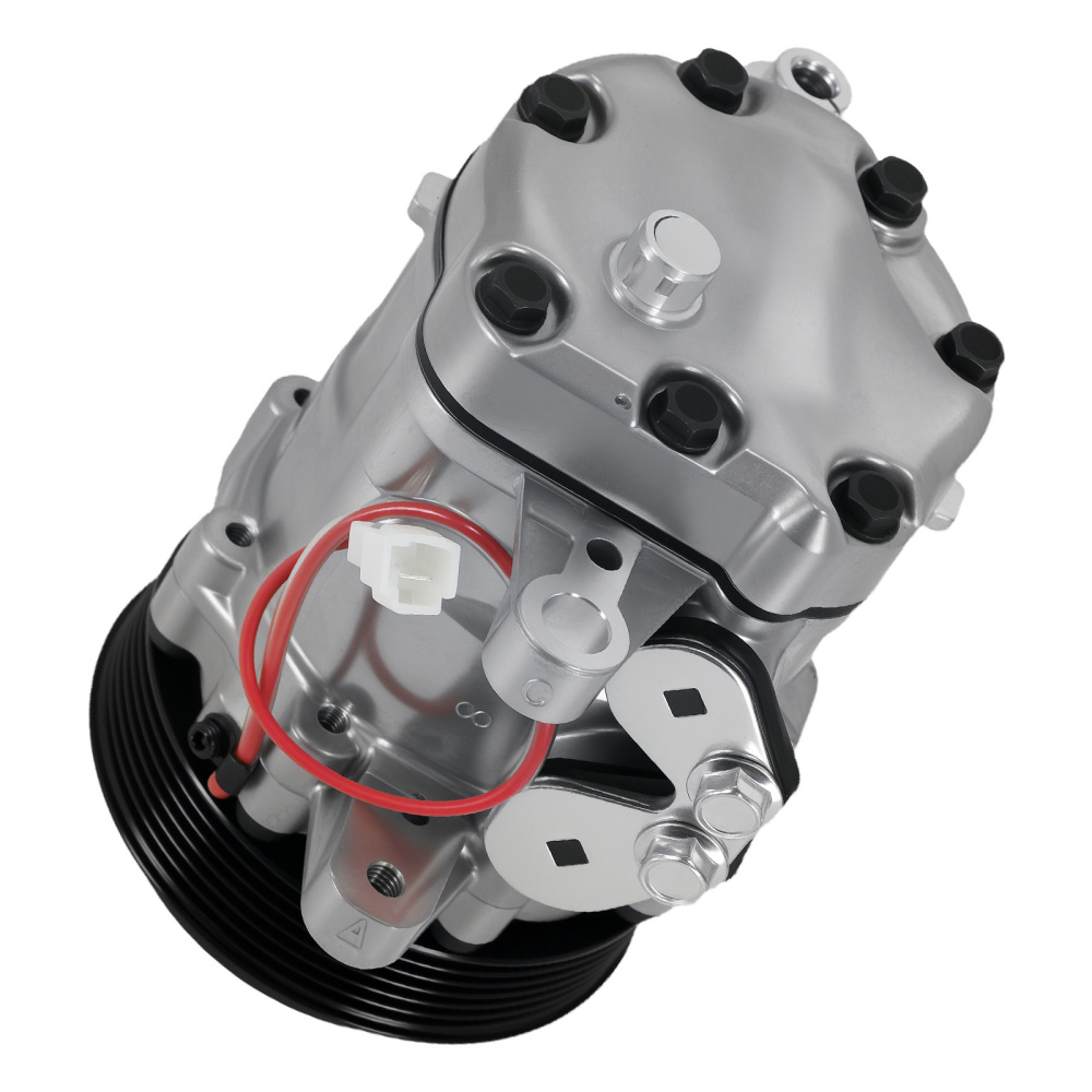 Chrome A/C Compressor with Clutch For Sanden SD7 compatible for Mini 6-Groove Serpentine Belt