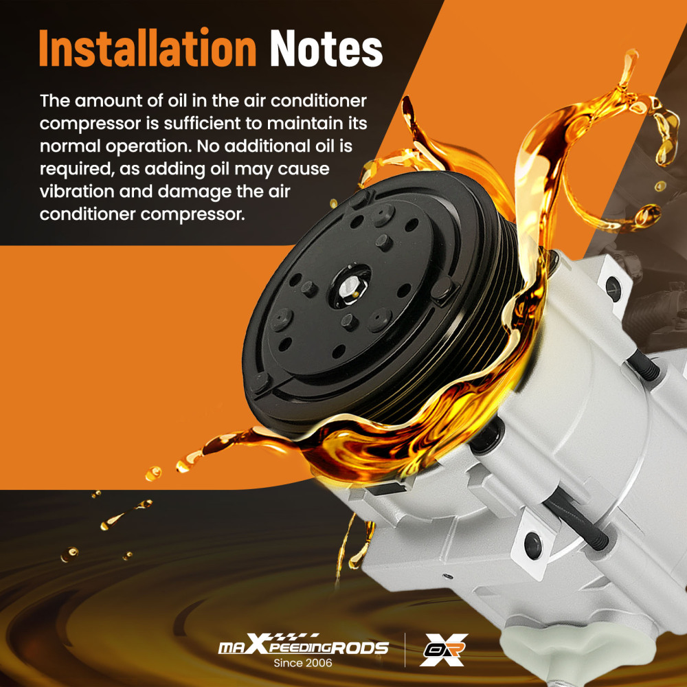 A/C compatible for AC Compressor With Clutch compatible for Ford F-150/F-250/F-350 Super Duty compatible for Lincoln 2002