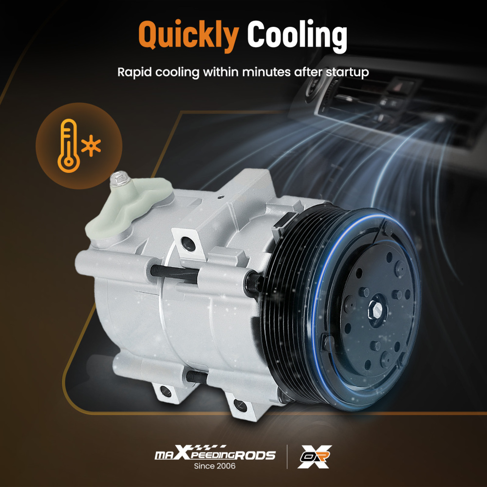 A/C compatible for AC Compressor With Clutch compatible for Ford F-150/F-250/F-350 Super Duty compatible for Lincoln 2002