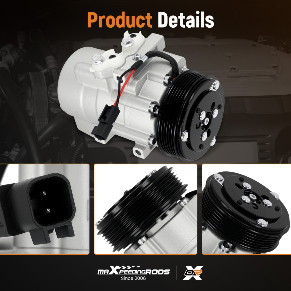 A/C Compressor compatible for Ford F-450 Super Duty V8 6.4L 2008-2010 9L3Z19703A