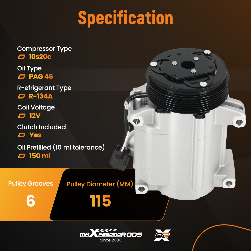 Compatible for AC A/C Compressor compatible for Buick Enclave GMC Acadia 3.6L 2007-2012 CO 21625C 4710705