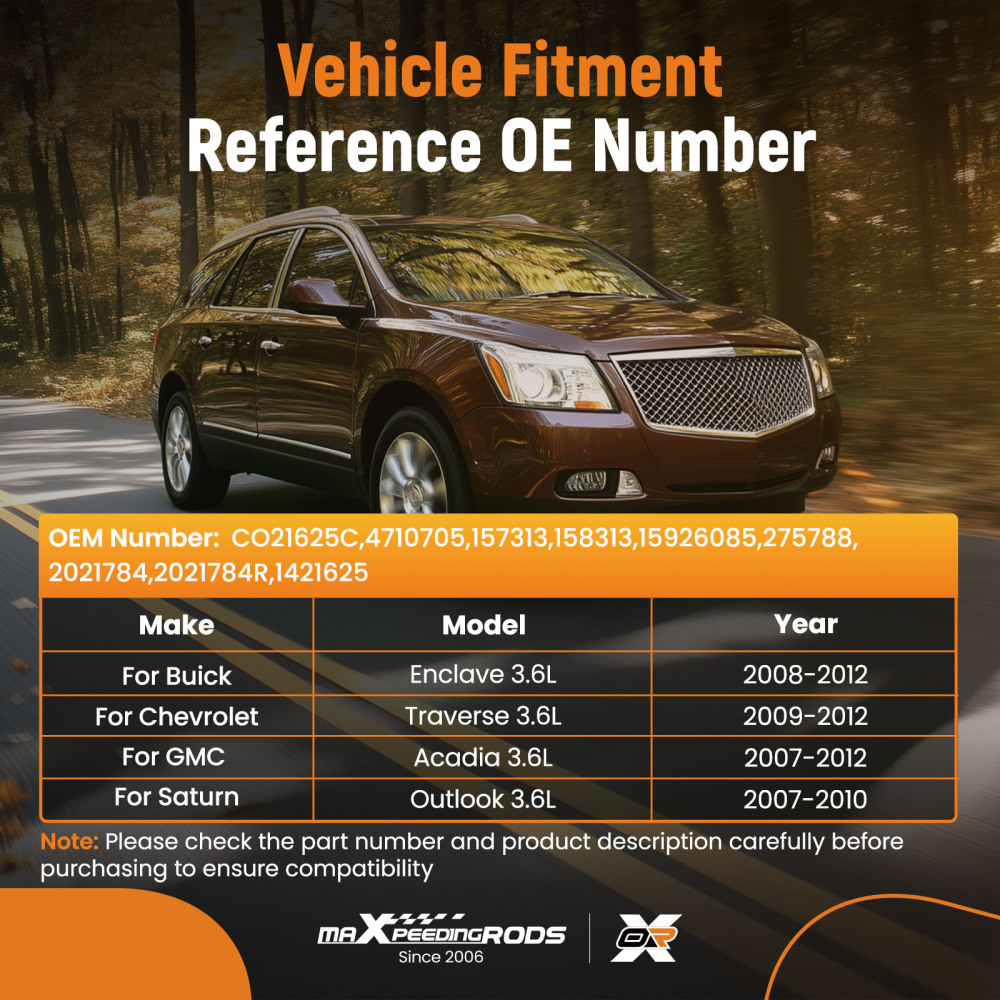 Compatible for AC A/C Compressor compatible for Buick Enclave GMC Acadia 3.6L 2007-2012 CO 21625C 4710705