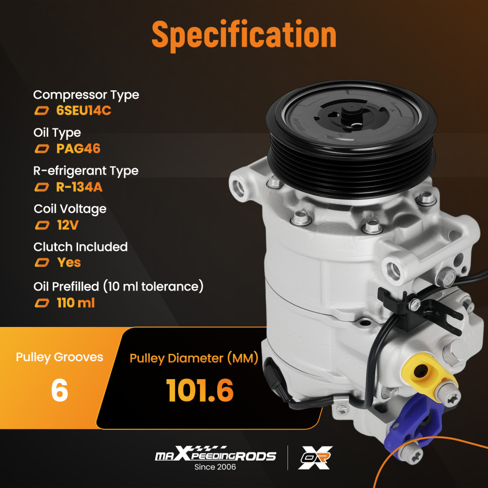 Compressore aria condizionata compatibile per Audi A4 A6 8E 8H 4F B6 compatibile per Seat Exeo 4F0260805AC