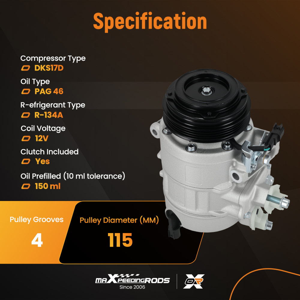 Compatible for AC Compressor compatible for Ford Fusion 2.0L, 2.5L 2013 2014 2015 2016-2020 CO 29119C