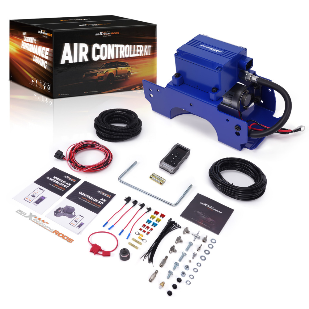 Air Compressor Control System Assembly for Air Spring Bag Kit, Single-Path Wireless Controller with Free iOSAndroid App