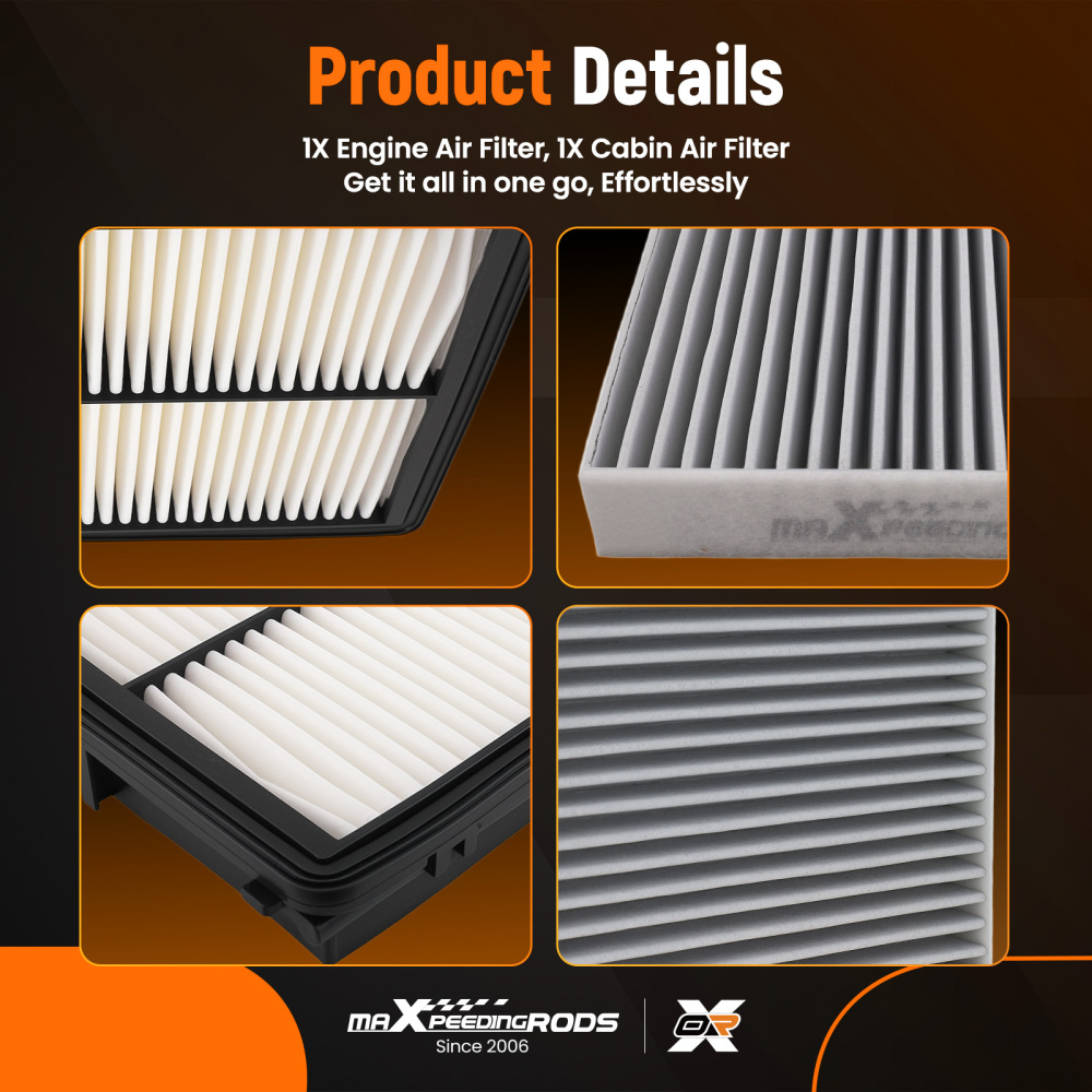 Engine Cabin Air Filter compatible for Hyundai Palisade 2020-2025 3.8L 28113-A9100 WA10271