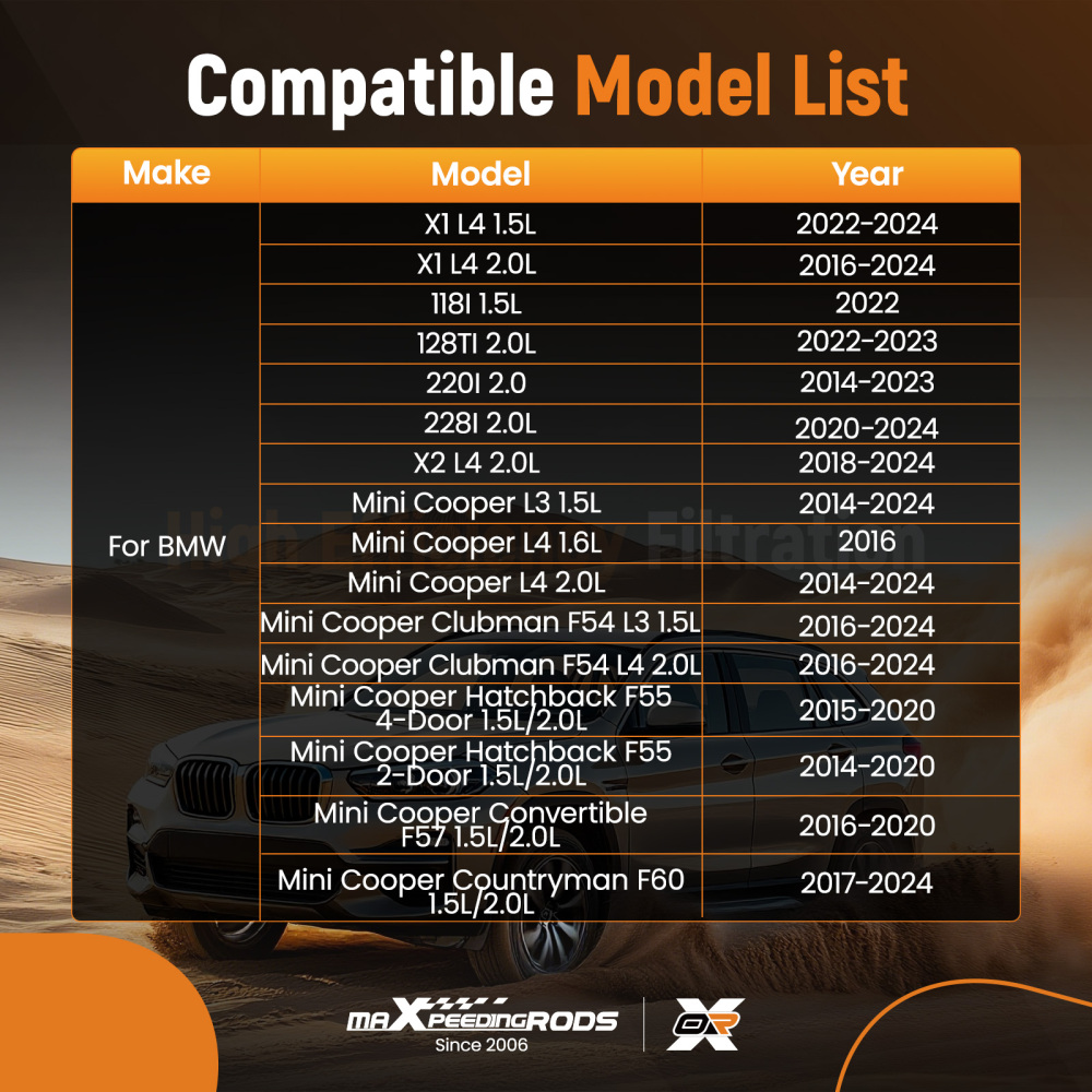 Air Filter compatible for BMW 118i 128ti 220i 228i X1 X2 2014-2024 13718513944 C22017