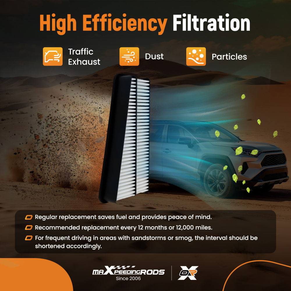 1pc Engine Air Filter compatible for Toyota 4Runner FJ Cruiser compatible for Tacoma CA9683 17801-0P010