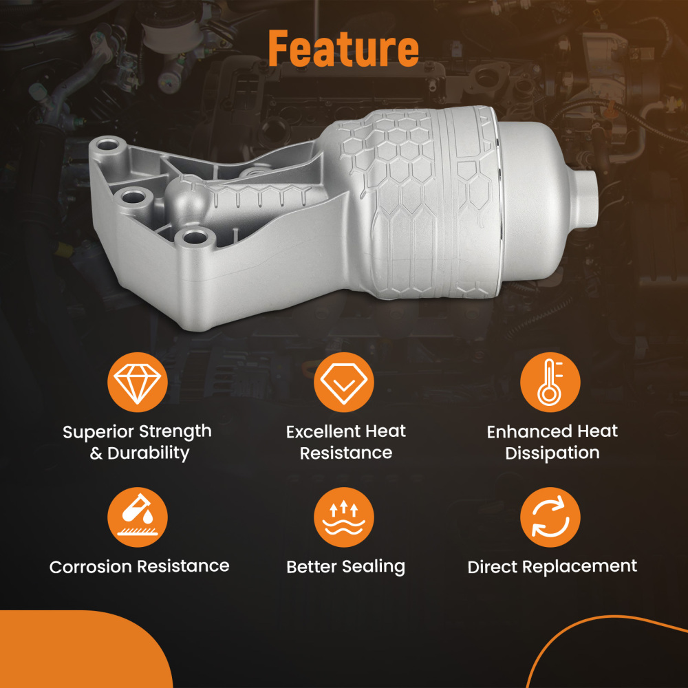 Oil Filter Housing compatible for Kia Sorento 2.4L 3.3L 2019-2020 263003LAA0 Aluminum