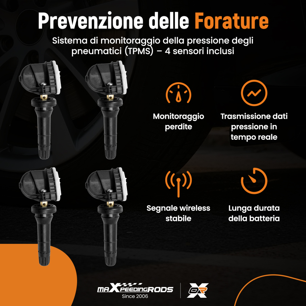 4X Nuovo Tpms Sensori Pressione Pneumatici compatibile per Opel Astra J K 2009-2017 13506028