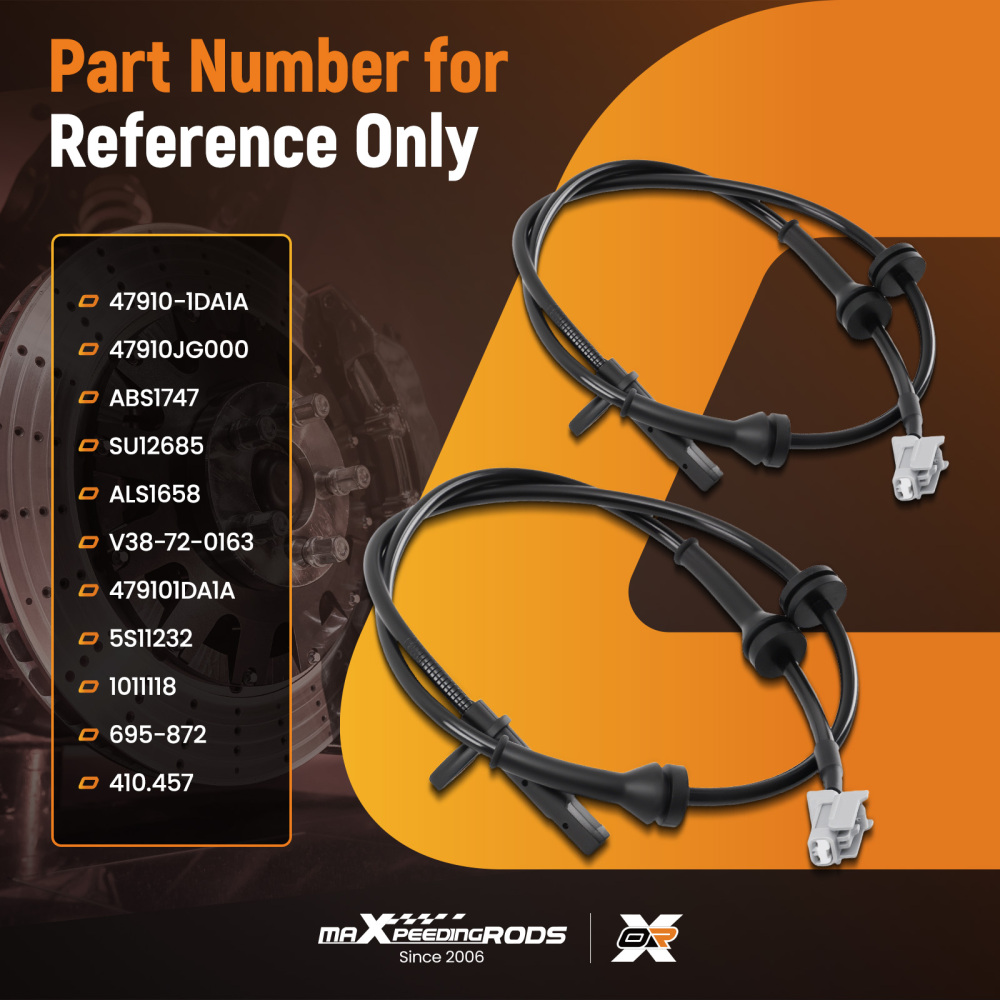 Front Left Right ABS Wheel Speed Sensors compatible for NISSAN X-TRAIL SLX 4WD 2.5L 2008-12