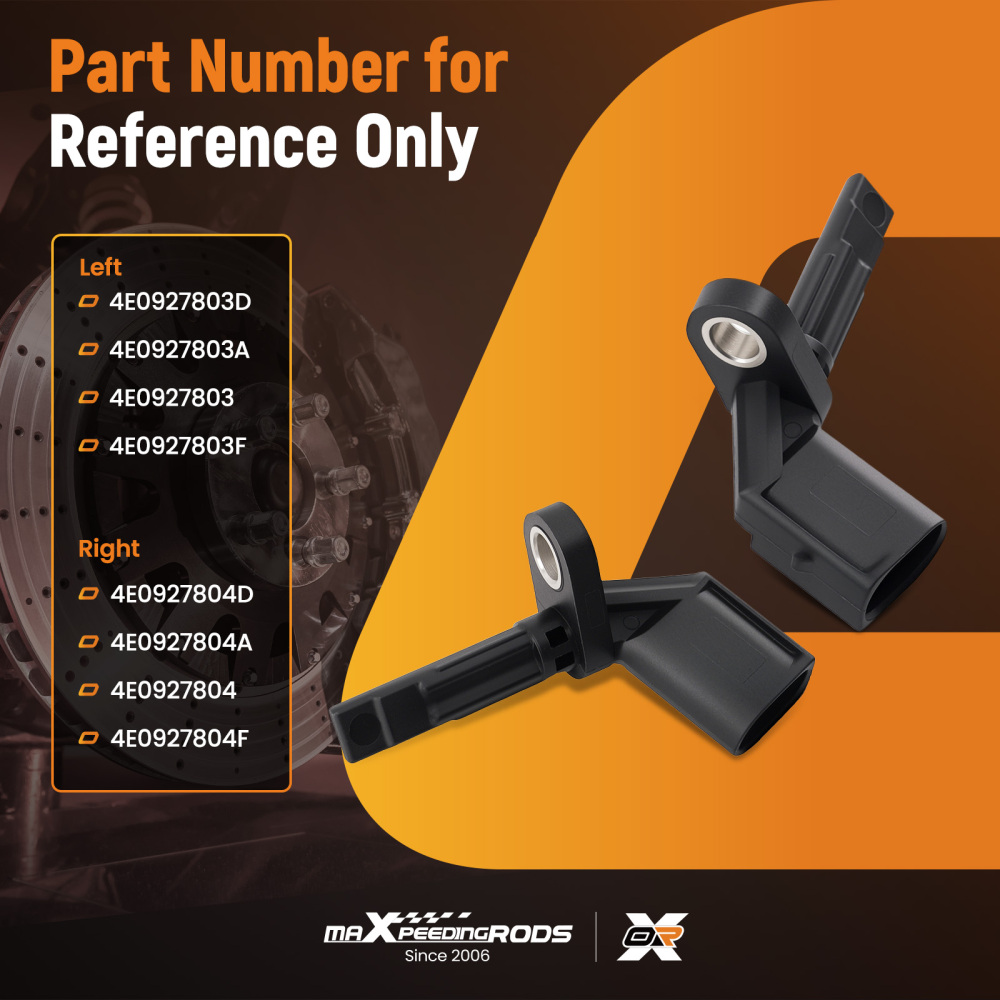 2 ABS Wheel Speed Sensors compatible for Audi A4 A5 allroad 2.0 3.0L 2009-16 4E0927803F