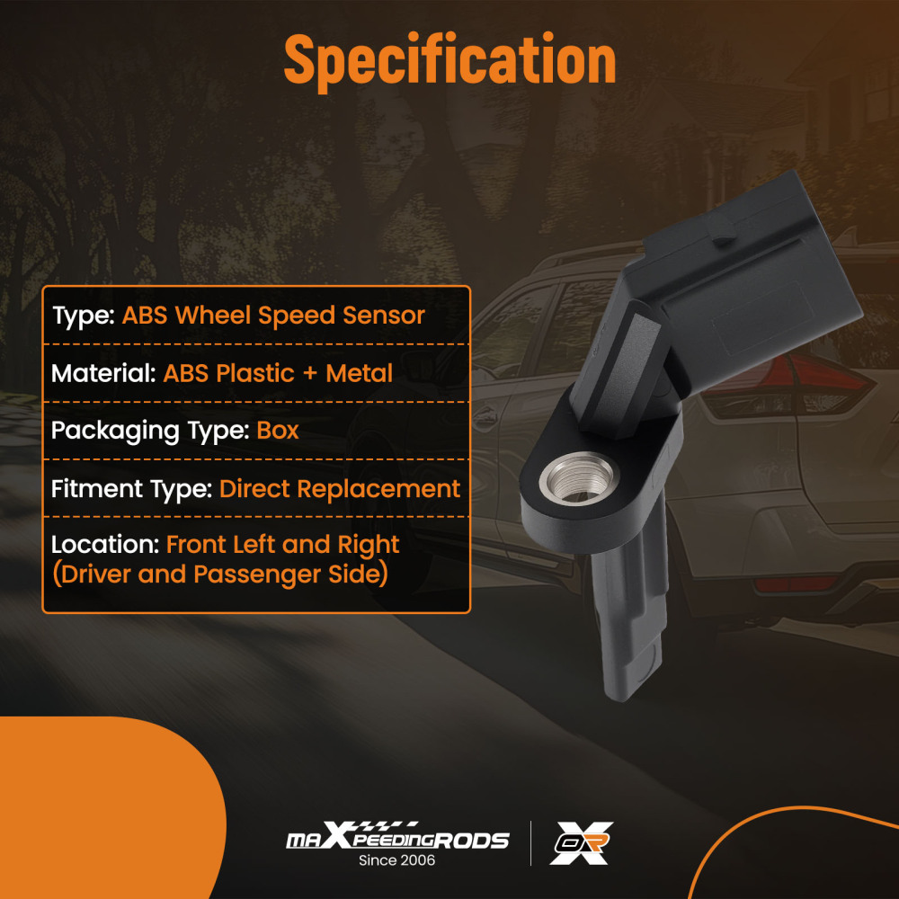 2 ABS Wheel Speed Sensors compatible for Audi A4 A5 allroad 2.0 3.0L 2009-16 4E0927803F