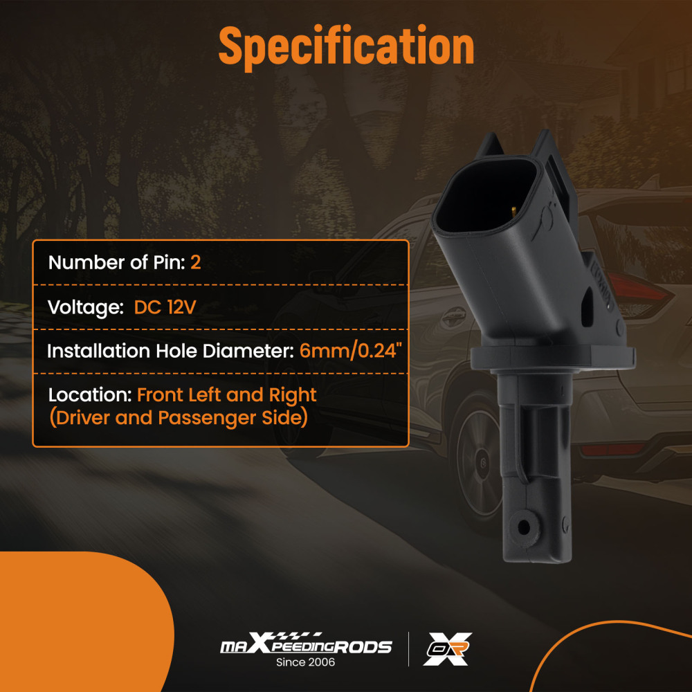 2X ABS Wheel Speed Sensor compatible for Ford C-Max Focus Mondeo Galaxy Kuga Grand C-Max