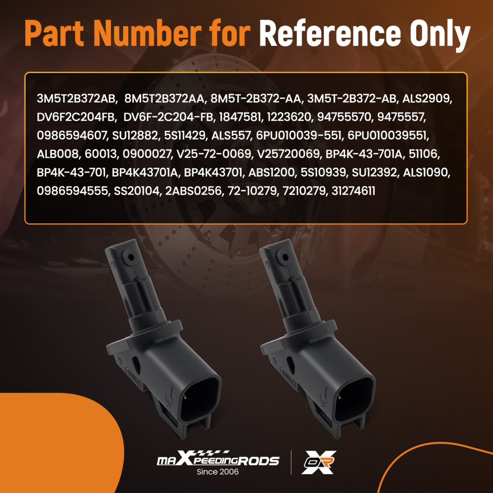 2PCS Sensore ABS Anteriore compatibile per Mazda 2 3 5 compatibile per FORD MONDEOJAGUAR X-TYPE 0986594607