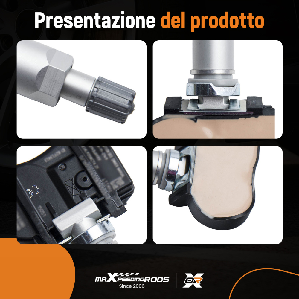 4x Pneumatico Pressione Sensore compatibile per Hyundai Santa Fe Sport 18 - 20 52933-F2000