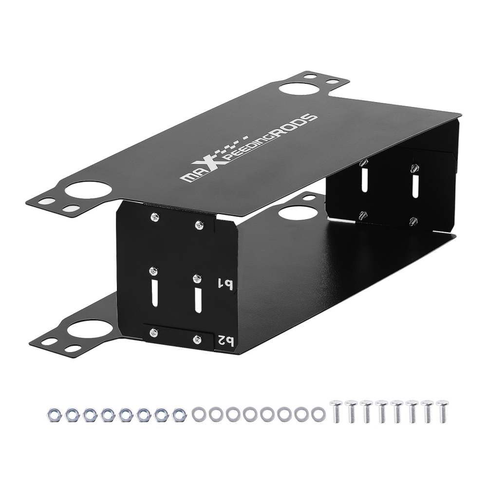 Adjustable Oil Cooler Air Guide for 7-13 Row Universal Black Alloy Complete Kit