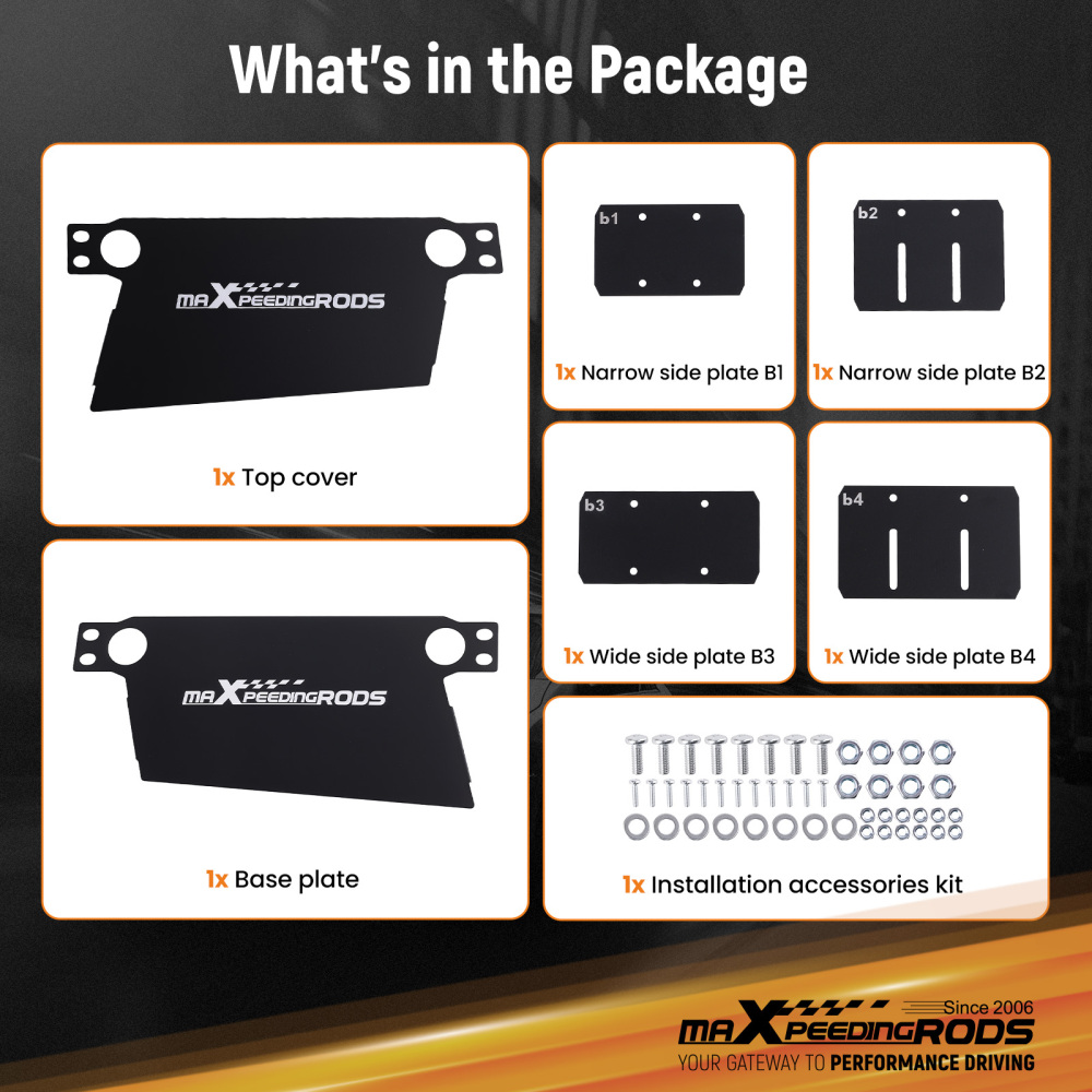 Adjustable Oil Cooler Air Guide for 7-13 Row Universal Black Alloy Complete Kit