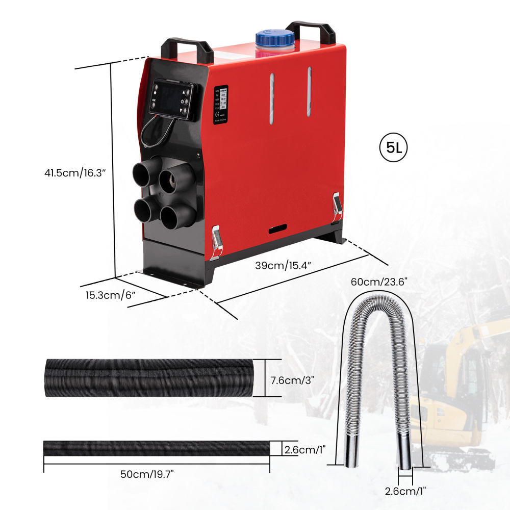 Air diesel chauffage LCD à distance 2KW-8KW 12V pour SUV Motorhomes voiture camion 4 trous