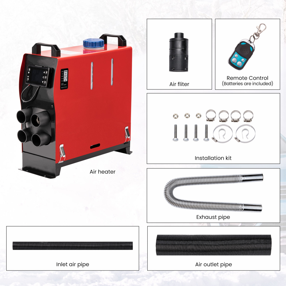 Air diesel chauffage LCD à distance 2KW-8KW 12V pour SUV Motorhomes voiture camion 4 trous