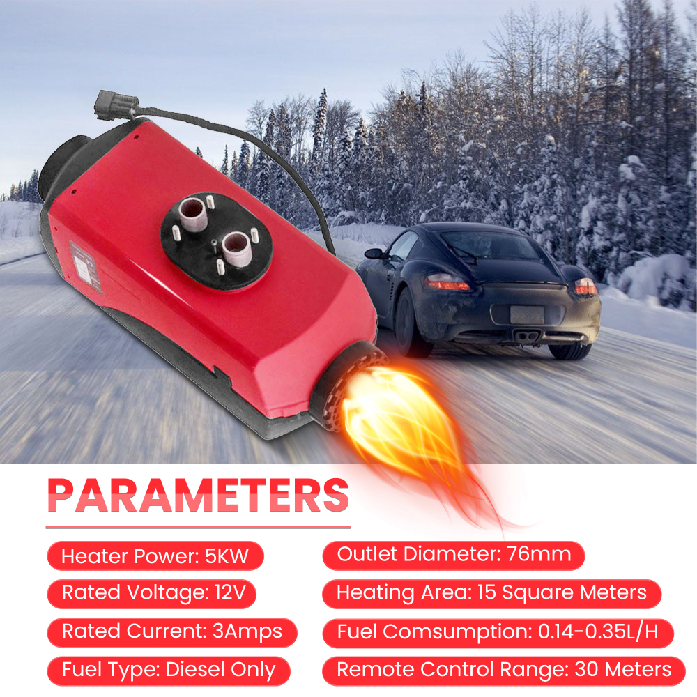 Diesel Heater 12V 5KW Digital Switch 10LTank diesel heater for Van Lorry Boat Van Thermostat