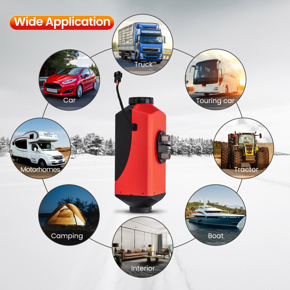 12V 2KW-8KW Diesel Air Heater 10L Tank Vent Duct for Car Caravan Lorrys Boats