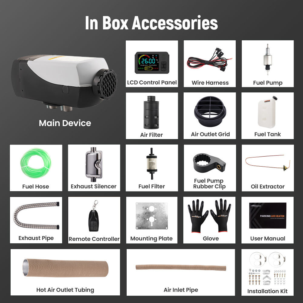 2KW 12V/24V App Controllo Calefactor Calentador de Aire Diesel Air Heater