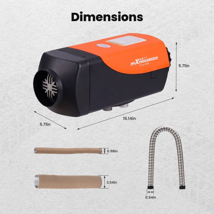 RealGen- 5KW Diesel Air Heater 12V Alles In Een Met Lcd Schakelaar Afstandsbediening Uitlaat Geschikt Voor Camper Vrachtwagen Boot Auto Trailer