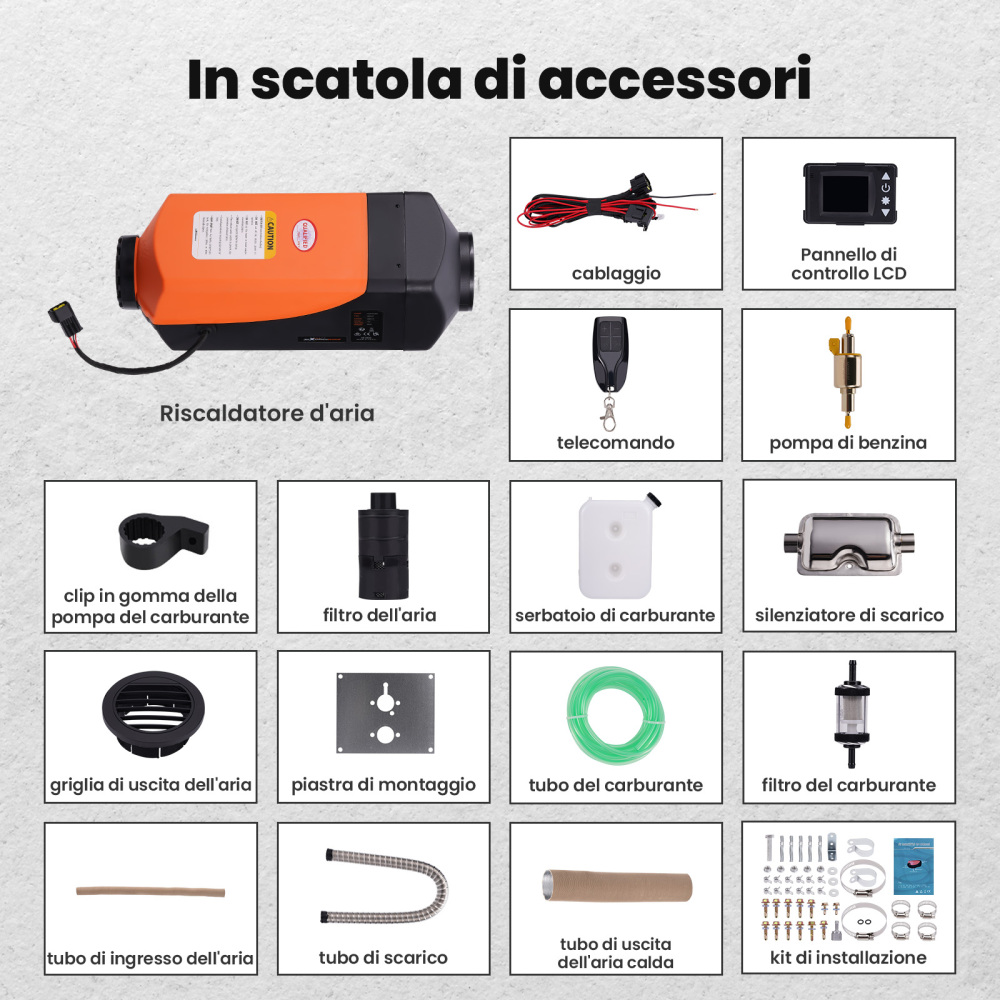 12V 5kw-8kw LCD Air Heater Diesel Heating Riscaldamento Parcheggio for Trucks