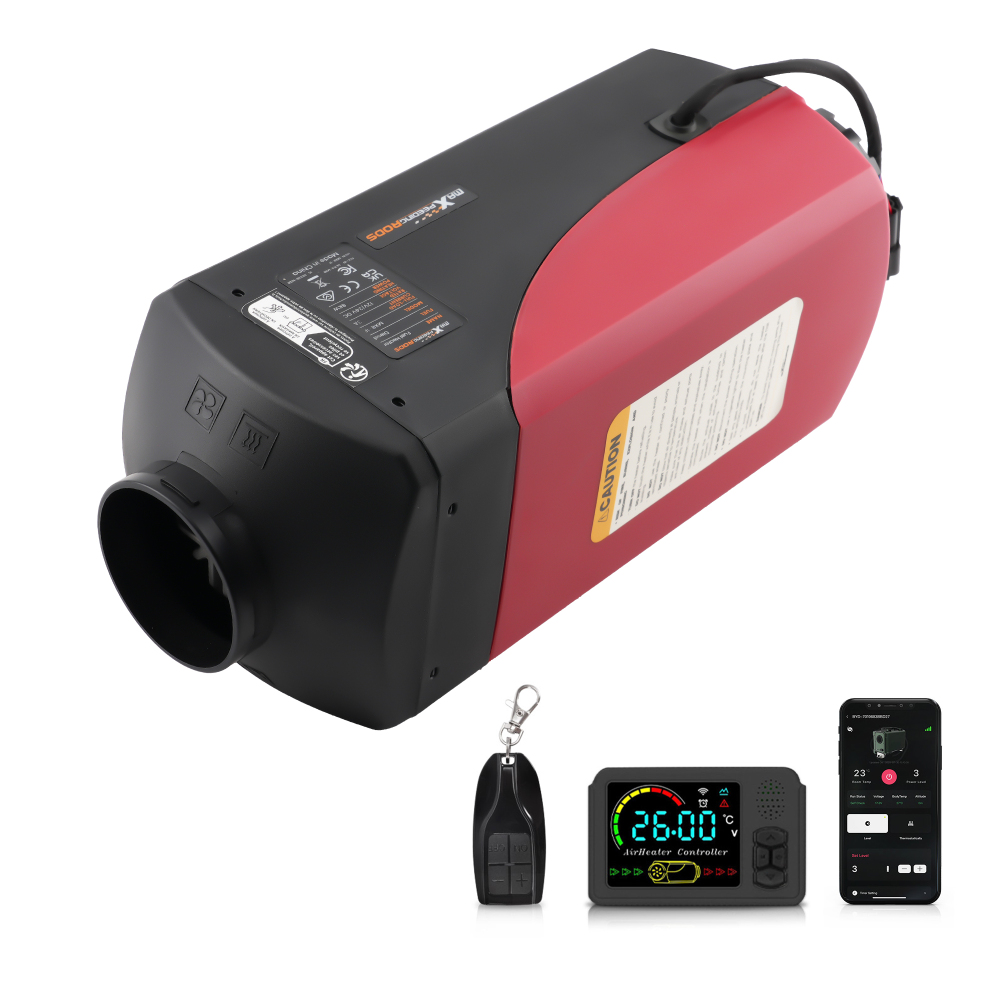12V 8KW Air Heater Diesel LCD Bluetooth Adjustable 10L Tank compatible for Vent Duct FOR RV Bus