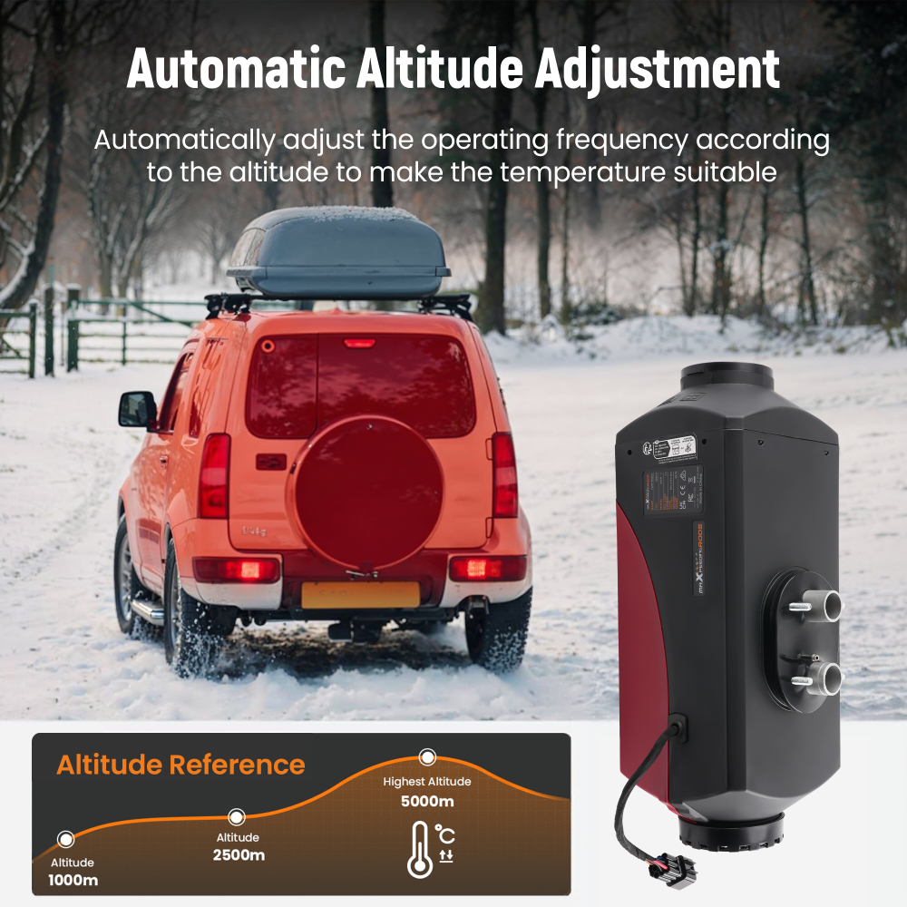 12V 8KW Air Heater Diesel LCD Bluetooth Adjustable 10L Tank compatible for Vent Duct FOR RV Bus
