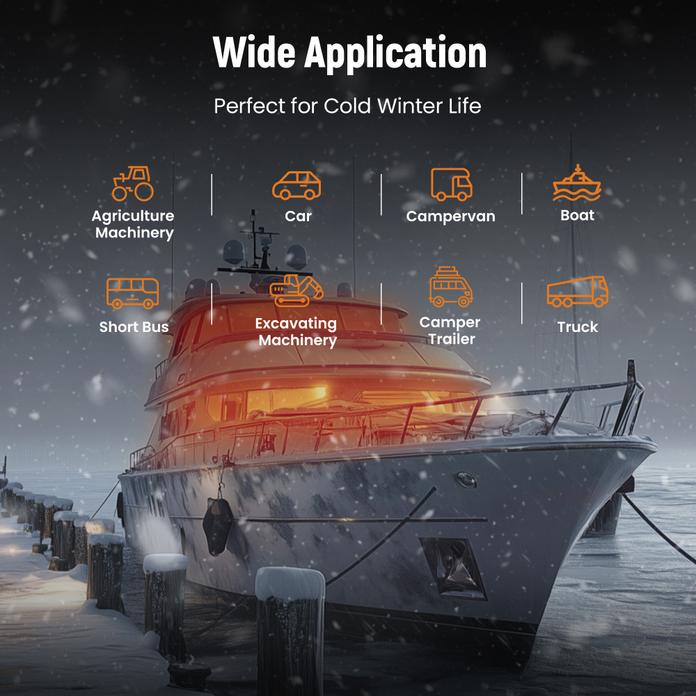 12V 2KW-8KW Diesel Air Heater 10L Tank LCD Hole Car Bus Trucks Boats Bateau Neuf