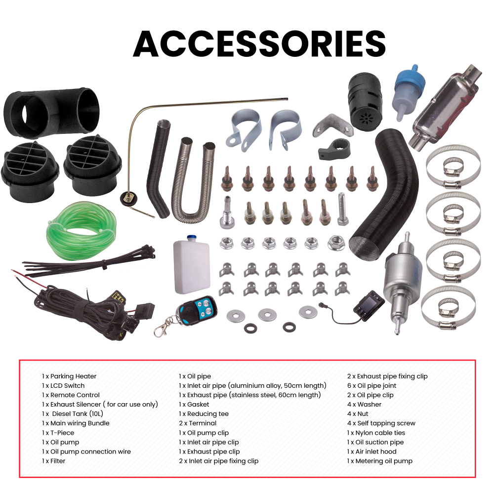 12V 5KW Chauffage à air diesel 2KW ~ 5KW Télécommande LCD Caravane Camping-car Camions