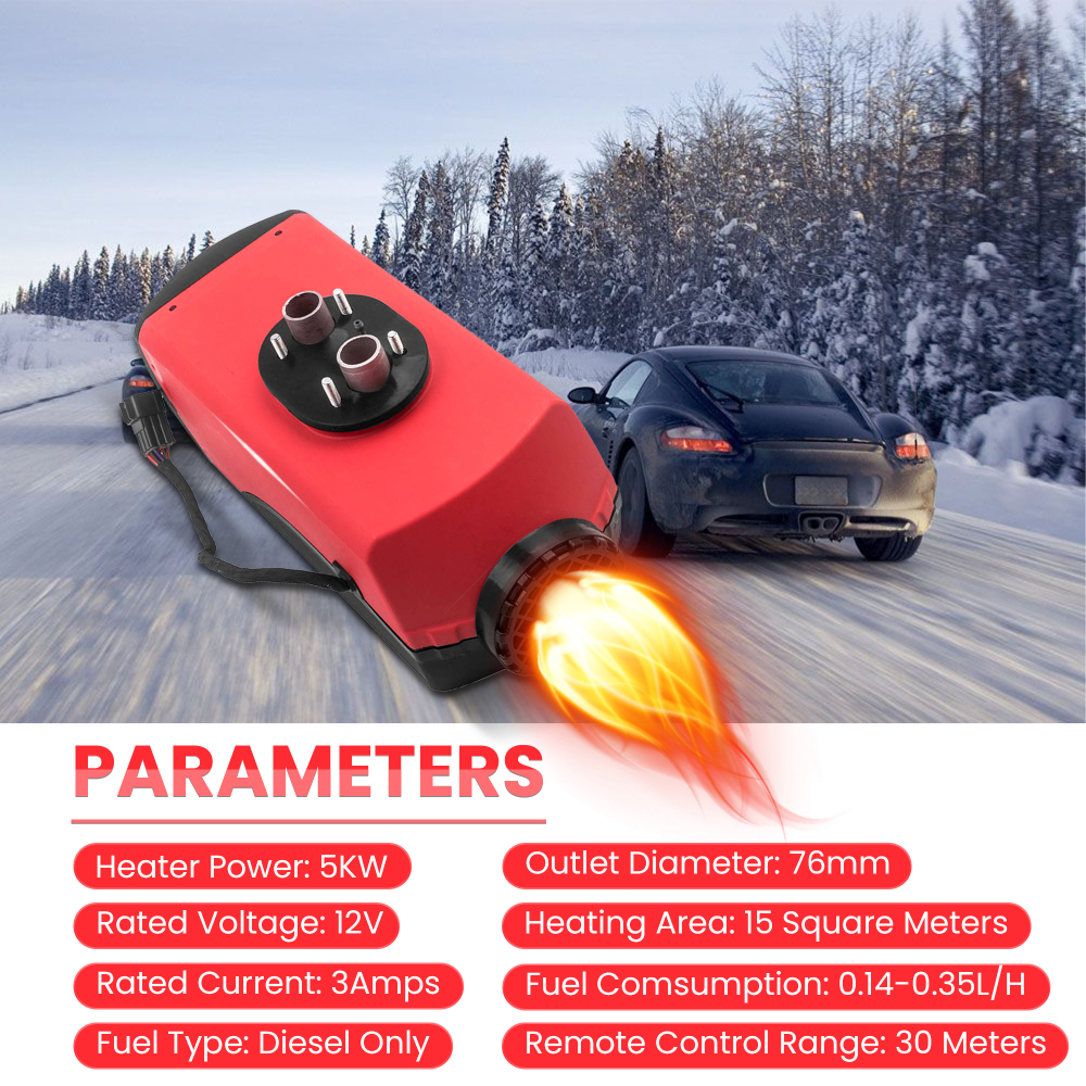 12V 5KW Chauffage à air diesel 2KW ~ 5KW Télécommande LCD Caravane Camping-car Camions