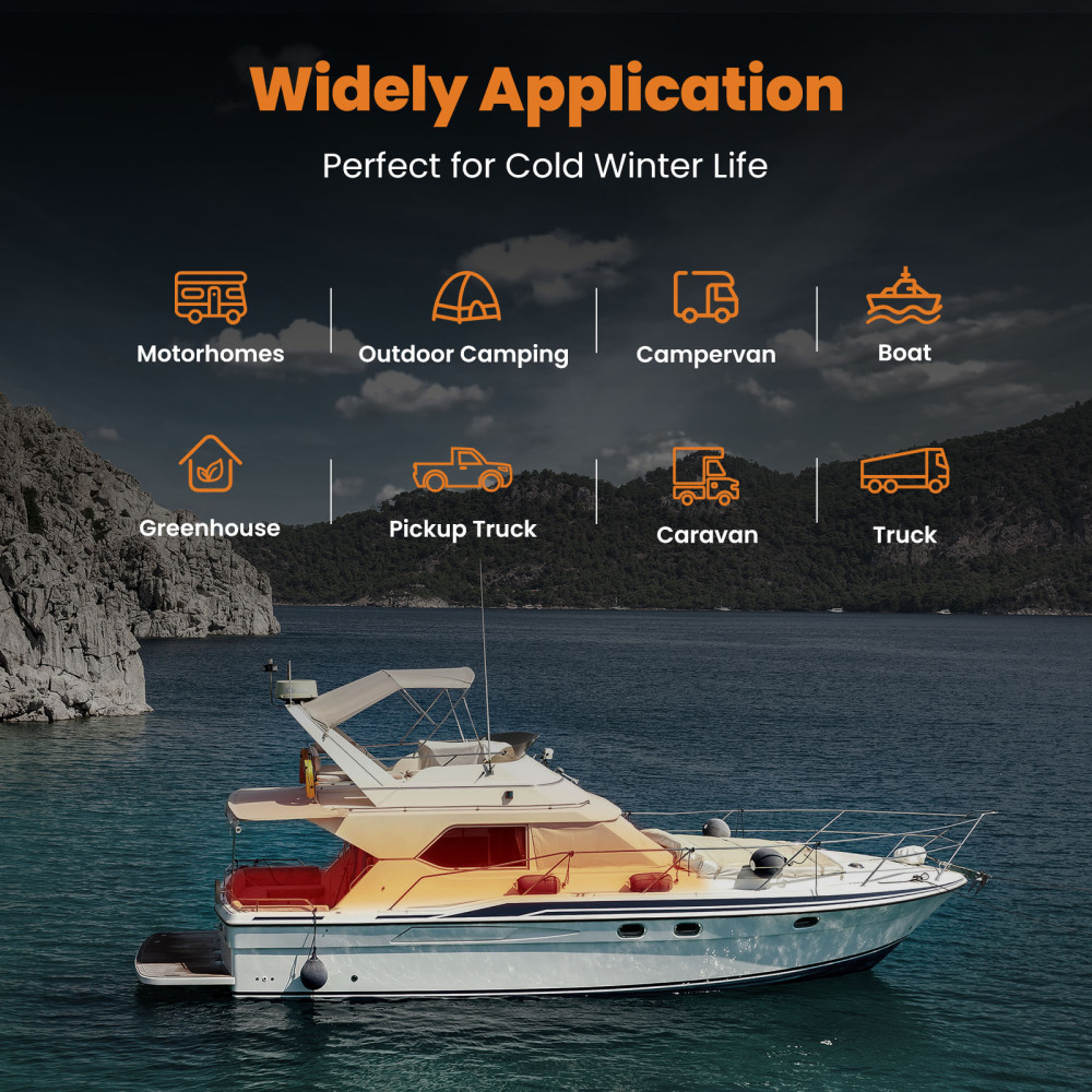 12v 5000w Diesel Air Heater Chauffage Voiture Pour Bateaux Motorhome Camion Lcd