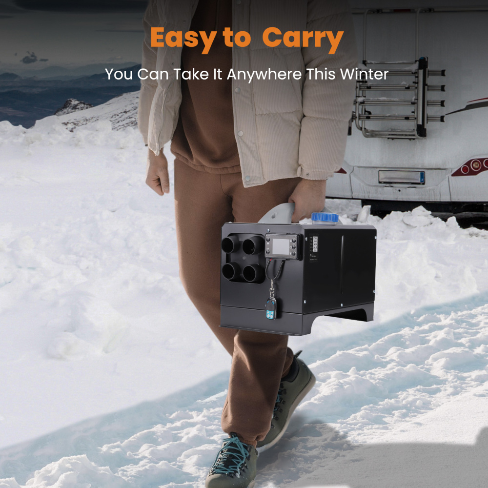 Riscaldatore diesel ad aria remota LCD 12V 5000W 5KW-8KW per camper per barche auto 4-H Nero