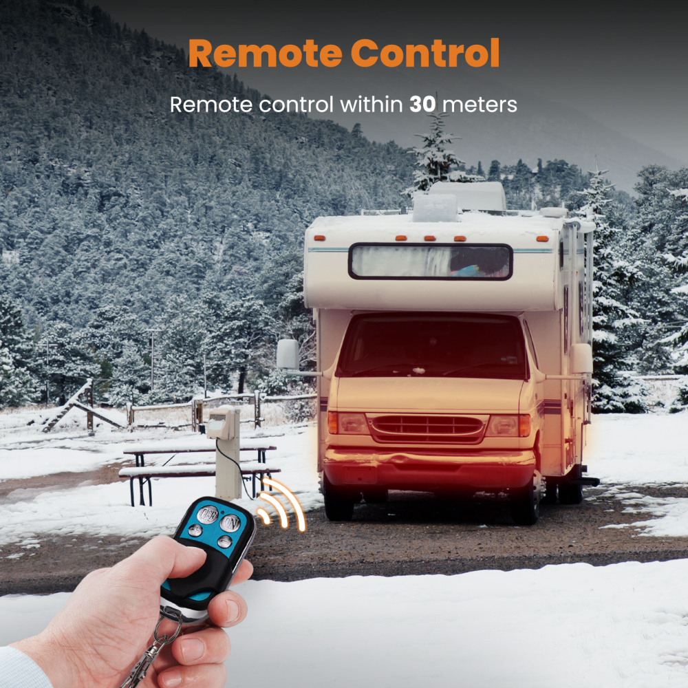 Riscaldatore diesel ad aria remota LCD 12V 5000W 5KW-8KW per camper per barche auto 4-H Nero