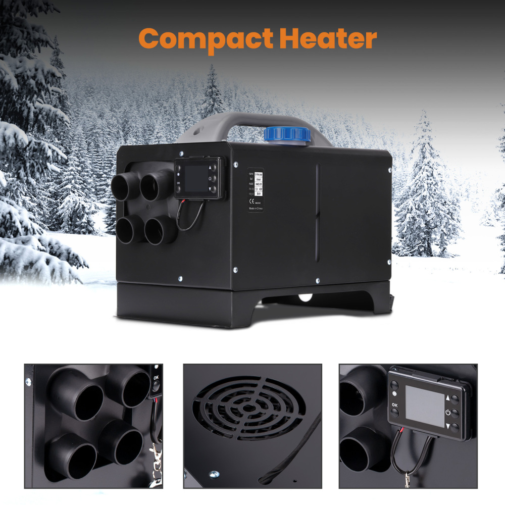 Riscaldatore diesel ad aria remota LCD 12V 5000W 5KW-8KW per camper per barche auto 4-H Nero