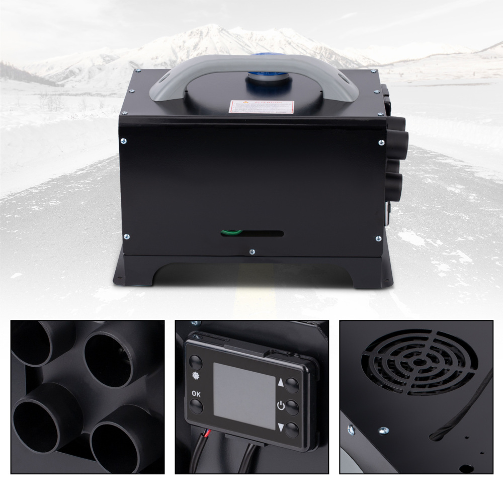 Riscaldatore diesel ad aria remota LCD 12V 5000W 5KW-8KW per camper per barche auto 4-H Nero