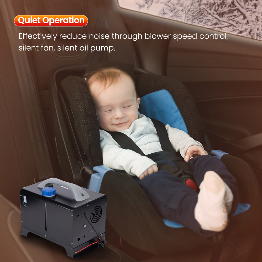 Riscaldatore diesel ad aria remota LCD 12V 5000W 5KW-8KW per camper per barche auto 4-H Nero