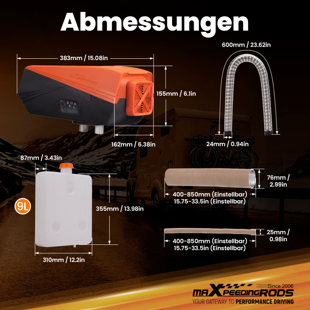Riscaldatore daria diesel da 5KW con comando mobile per camper, camper e roulotte