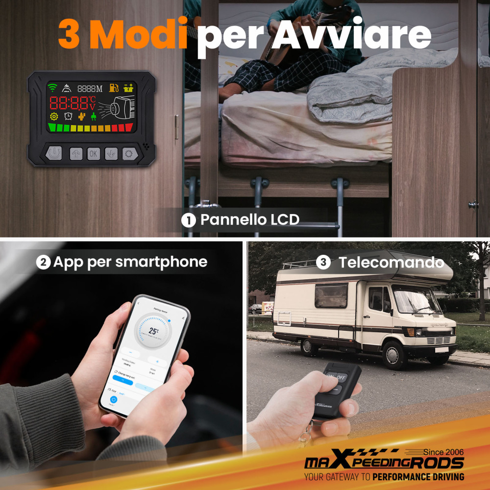 Riscaldatore daria diesel da 5KW con comando mobile per camper, camper e roulotte