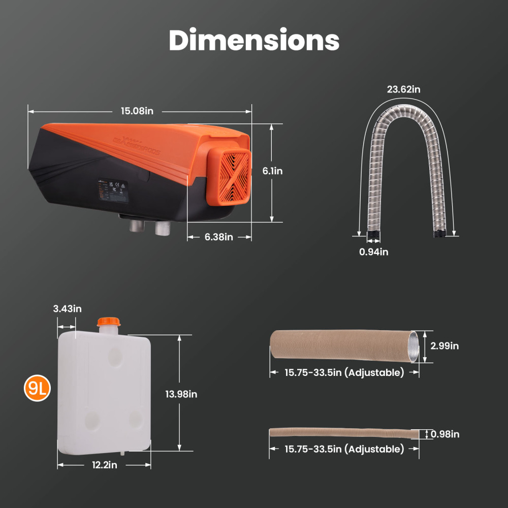 5kw Diesel Heater 12V Diesel Heater LCD Switch For RV For Van Trailers Trucks-Maxpeedingrods 
