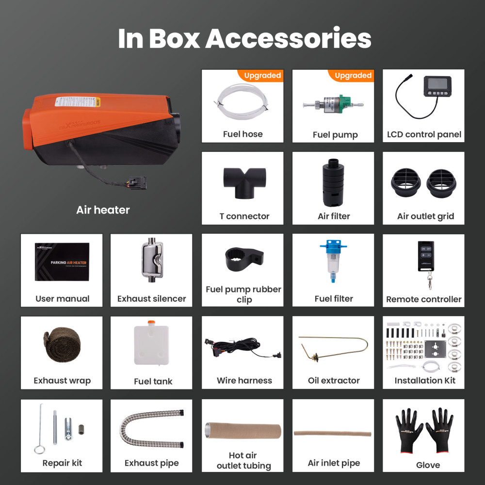 5kw Diesel Heater 12V Diesel Heater LCD Switch For RV For Van Trailers Trucks-Maxpeedingrods 
