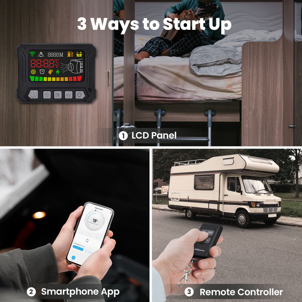 5kw Diesel Heater 12V Diesel Heater LCD Switch For RV For Van Trailers Trucks-Maxpeedingrods 